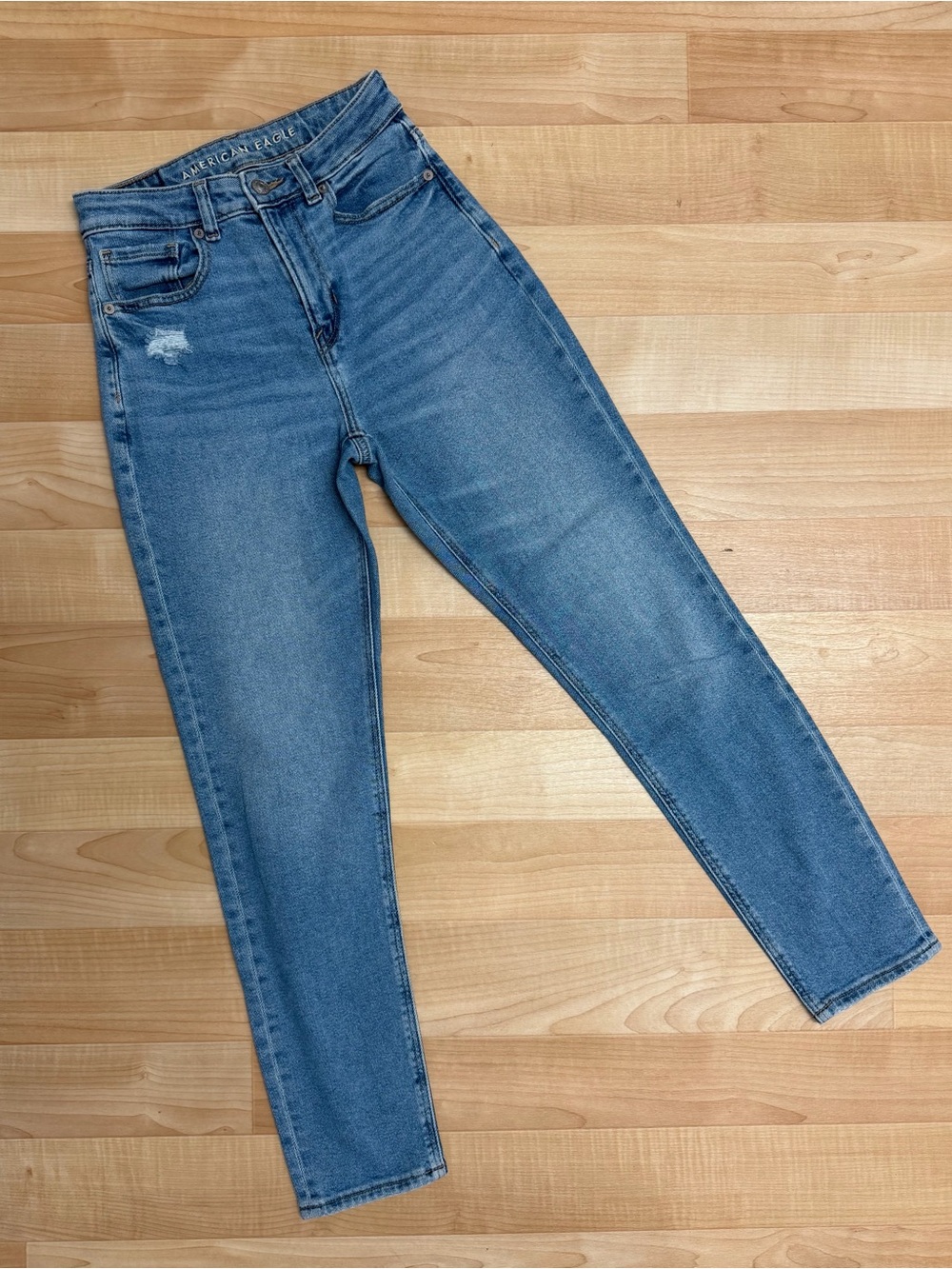 American Eagle Stretch High Rise Skinny Jeans Size 00 Distressed